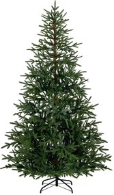 Árvore de Natal artificial pré-iluminada com dobradiças, 210 cm, com 300 luzes LED em branco quente e multicoloridas, 11 modos, 678 pontas verde