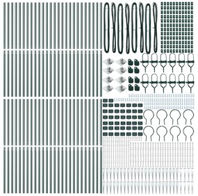 Posts de Cerca vidaXL com Ponta 52 pcs Ø32 mm 180 cm Aço Galvanizado