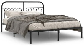 Estrutura de cama com cabeceira 160x200 cm metal preto