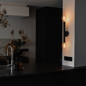 Aplique Art Deco preto 2 luzes - Tubi