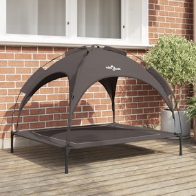 vidaXL Cama Elevada para Cães com Teto Removível Castanha XL Aço