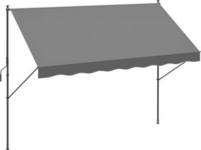 Outsunny Toldo Manual Retrátil Ajustável 300x170x200-290 cm com Manivela Proteção Solar UV40+ para Varanda Jardim Cinza | Aosom Portugal