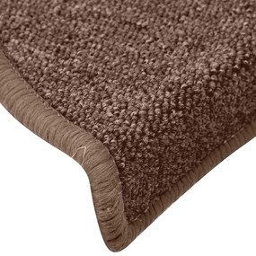 Tapetes de escada 30 pcs 65x24x4 cm castanho
