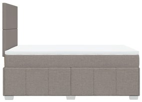 Cama boxspring c/ colchão 120x190cm tecido castanho-acinzentado