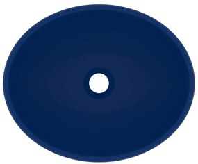 Lavatório luxuoso oval 40x33cm cerâmica azul-escuro mate