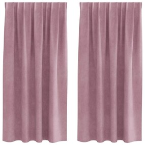 Cortinas Blackout vidaXL com fita superior 2 pcs Veludo Rosa Escuro