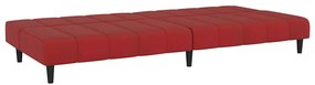 Sofá-cama de 2 lugares veludo vermelho tinto