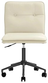 Cadeiras de jantar 2 pcs couro artificial cor creme
