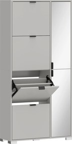 HOMCOM Sapateira com Espelho, 4 Gavetas Basculantes, Sapateira para Entrada, Cinza | Aosom Portugal