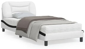 vidaXL Estrutura de cama c/ cabeceira couro artificial 90x190cm