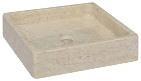 149168 vidaXL Lavatório 40x40x10 cm mármore cor creme