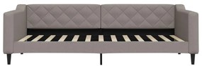 Sofá-cama com gavetão 90x200 cm tecido cinzento-acastanhado