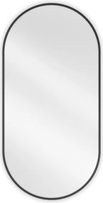 Mexen Loft espelho de casa de banho oval 100 x 50 cm, moldura preta - 9851-100-050-000-70