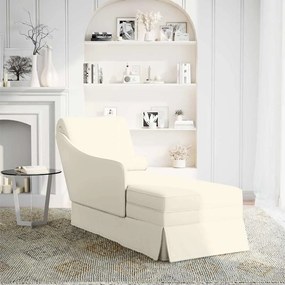 Chaise lounge c/ reforço/apoio de braços direito veludo creme