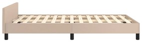 Estrutura de cama sem colchão 120x190cm couro artif. cappuccino