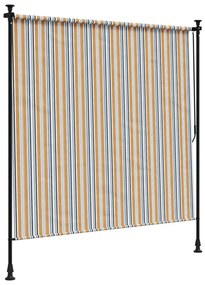 Estore de rolo exterior 200x270 cm tecido/aço amarelo e branco