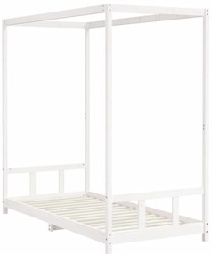 Estrutura de cama infantil 90x200 cm pinho maciço branco