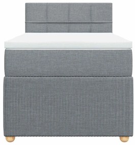 Cama com molas/colchão 90x200 cm tecido cinza-claro