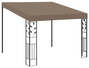 vidaXL Gazebo de parede 3x3x2,5 m cinzento-acastanhado