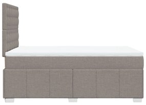 Cama boxspring c/ colchão 120x190cm tecido castanho-acinzentado