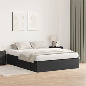 Cama com Arrumação vidaXL Madeira Preta 140x200 cm