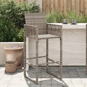 vidaXL Bancos de bar para jardim 2 pcs vime PE cinzento