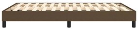 Estrutura de cama sem colchão 140x190 cm tecido castanho-escuro