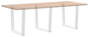 Pernas para mesa de jantar em V 3 peças, branco, 90x(72-73,3) cm, aço