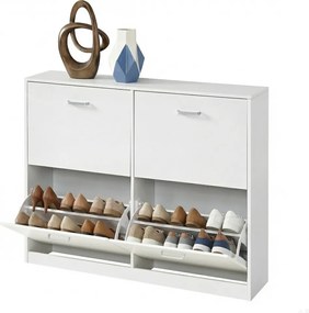 Sapateira com 4 abas para sapatos 24 x 105,5 x 82,7 cm branco