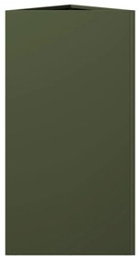 Vaso/floreira jardim triangular 40x34,5x70cm aço verde-azeitona