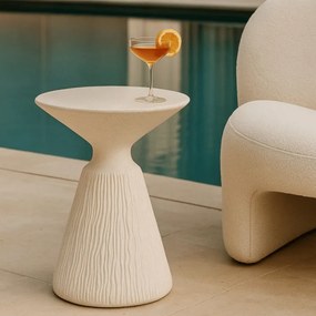 MESA DE APOIO CONE Ø 40X53 CM CREME