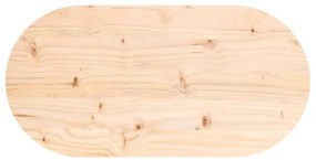 Tampo de mesa oval 70x35x2,5 cm madeira de pinho maciça