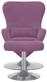 Poltrona Egg vidaXL com Puff em Veludo Roxo