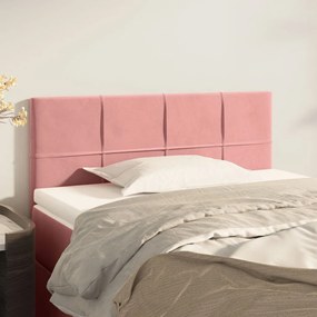 Cabeceira de cama veludo 100x5x78/88 cm rosa
