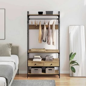 vidaXL Guarda-roupa com gaveta carvalho artisiano 89 x 39 x 184.5 cm