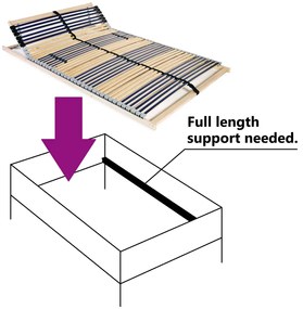 Estrado de ripas com 42 ripas 7 zonas 100x200 cm