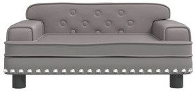 Sofá infantil 70x45x30 cm couro artificial cinzento