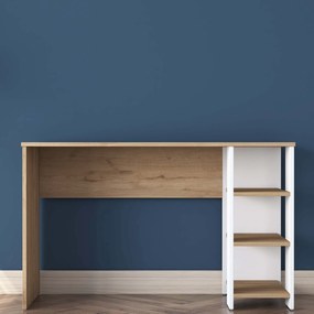 Secretária de Estudo "Arizona" – Branco e Nogueira, 120x45x73,8 cm, De