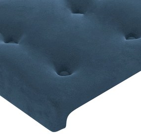 Cabeceira de cama c/ abas veludo 163x23x78/88cm azul-escuro