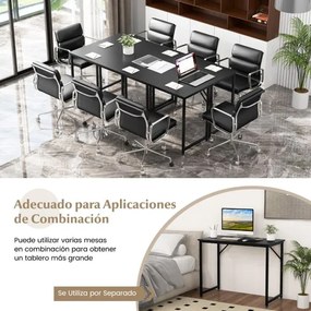 Secretária para PC com estrutura metálica robusta Almofadas ajustáveis Secretária compacta para escritório 100 x 50 x 50 x 77 cm Preto