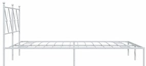 Estrutura de cama com cabeceira 150x200 cm metal branco