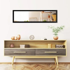 Espelho de porta/parede de corpo inteiro com ganchos Espelho para quarto, sala de estar e vestiário 33 x 119 cm preto