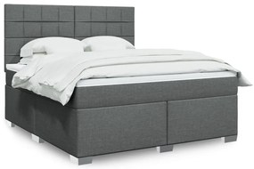 Cama com molas/colchão 180x200 cm tecido cinzento-escuro