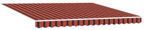 Toldo Retrátil Manual vidaXL Laranja e Marrom 400x300 cm
