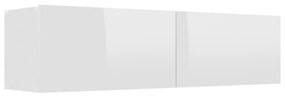 Móvel de TV 120x30x30 cm contraplacado branco brilhante