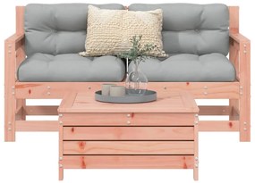 3 pcs conj. sofás jardim madeira abeto-de-douglas