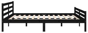 Estrutura de cama 200x200 cm madeira maciça preto