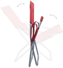 Cadeiras de praia dobráveis 2 pcs tecido vermelho