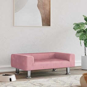 Cama para cães 70x45x26,5 cm veludo rosa