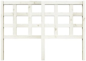 Cabeceira de cama 140,5x4x100 cm madeira de pinho maciça branco